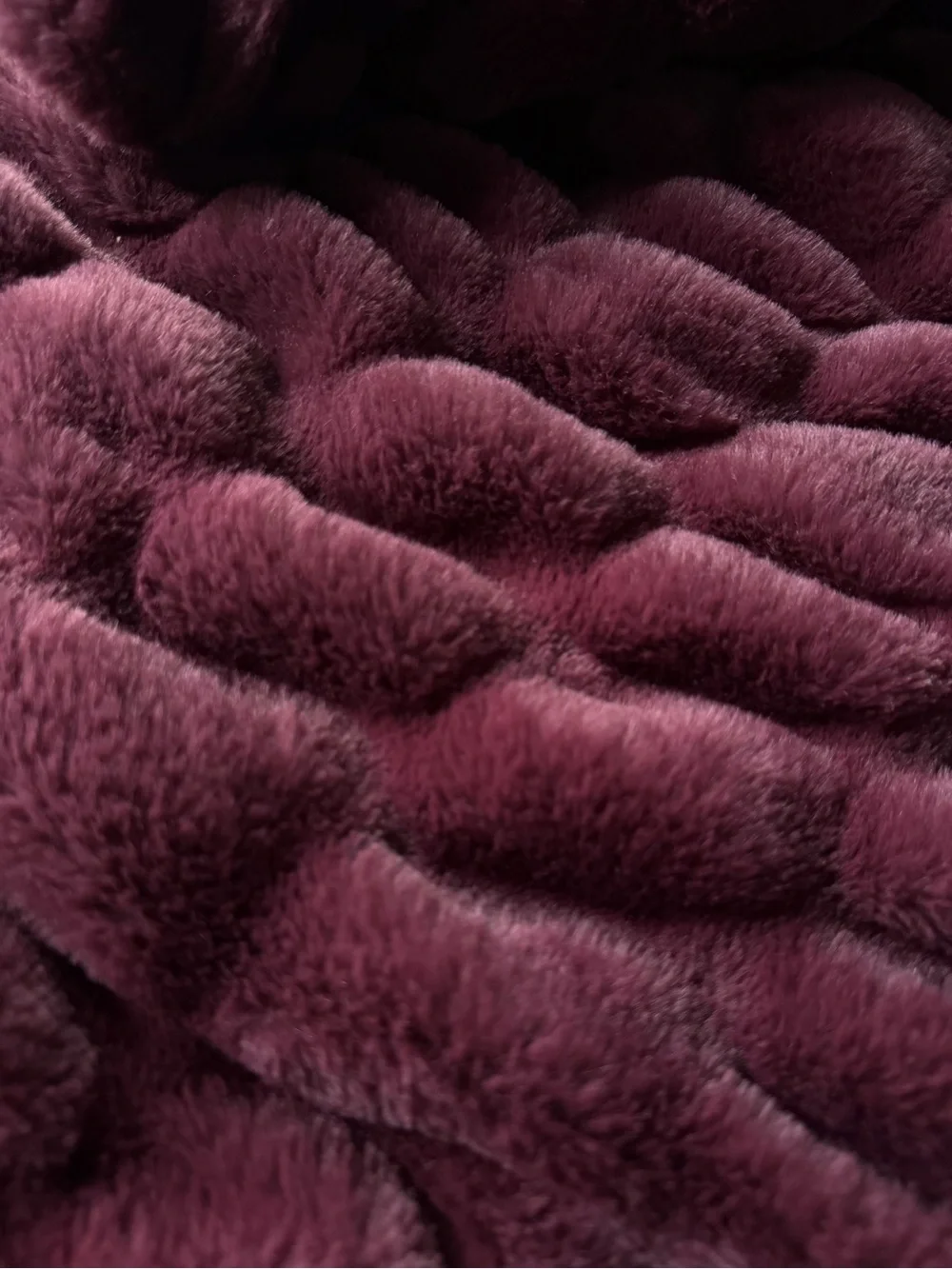 Lola Blankets Medium Burgundy Plush Throw Blanket